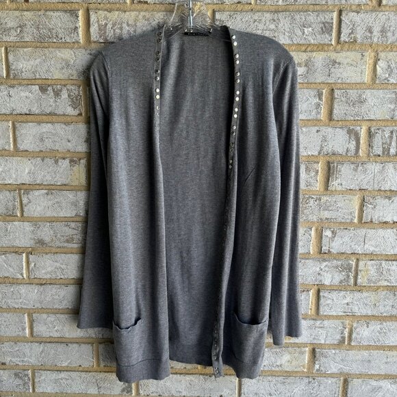 Elie Tahari Snap Button Up Long Sleeve Cardigan Sweater Women's Size M. - Picture 1 of 8